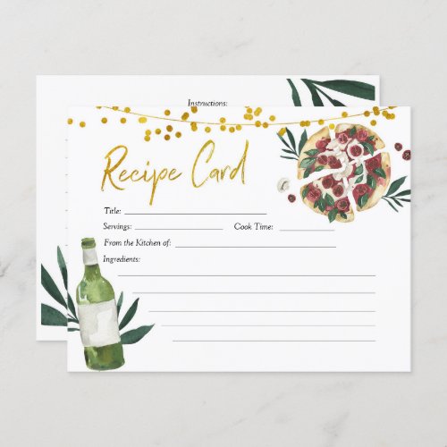 The Perfect Pair Bridal Shower Recipe Card