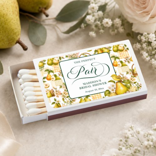The Perfect Pair Cottagecore Bridal Shower Favor Matchboxes