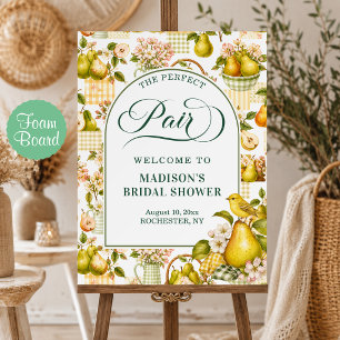 The Perfect Pair Cottagecore Bridal Shower Welcome Foam Board