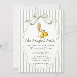 The Perfect Pair Couples Shower Pear Invitation