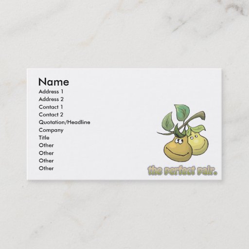 Customizable the perfect pair pears business card templates