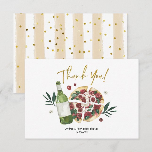 The Perfect Pair Pizza and Beer Thank You Card (Front/Back)