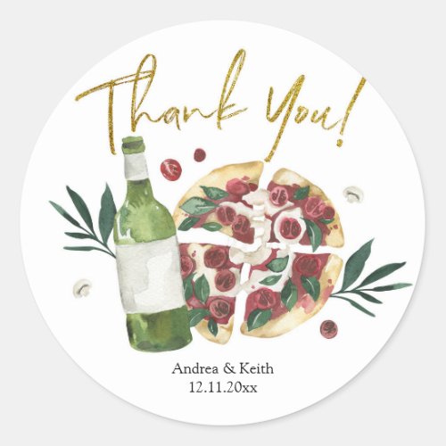 The Perfect Pair Pizza and Beer Thank You Sticker