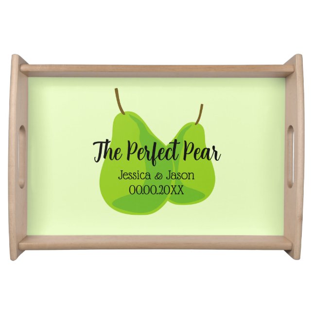 The Perfect Pear cute wedding couple serving tray (Front)