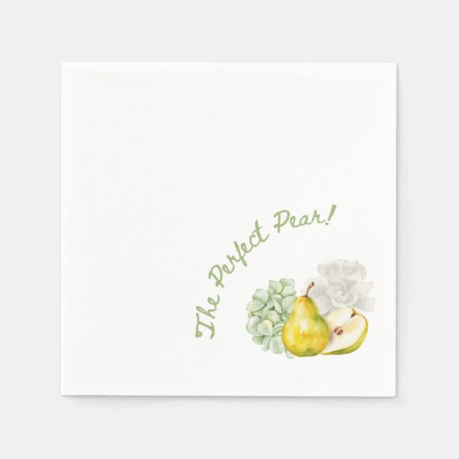 The Perfect Pear Green Floral Napkins (Front)