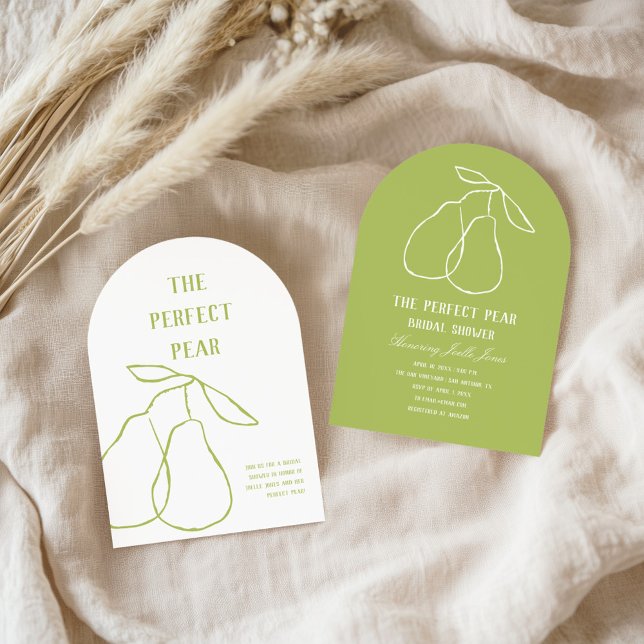 The Perfect Pear Hand Drawn Bridal Shower Invitation (Creator Uploaded)