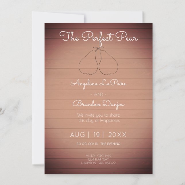 The Perfect Pear no2 -  Orchard   theme   Invitation (Front)