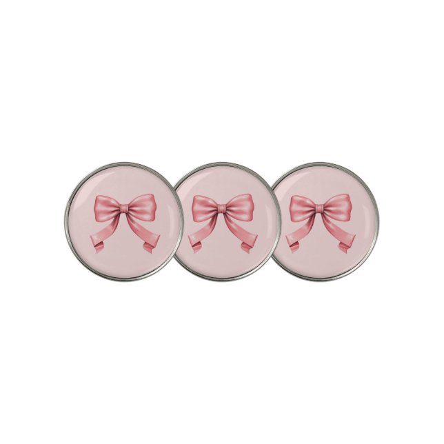 The Perfect Pink Bow Golf Ball Marker (3 Up)