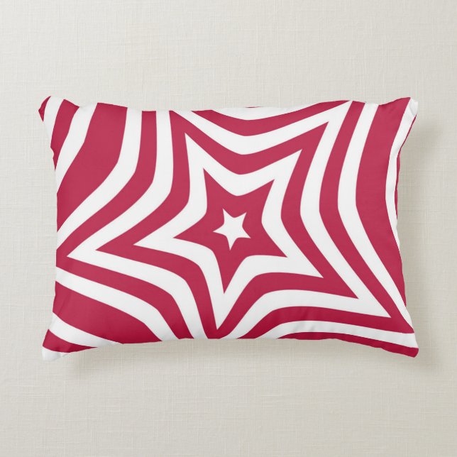 The perfect red and white star personalize design decorative pillow (Front)