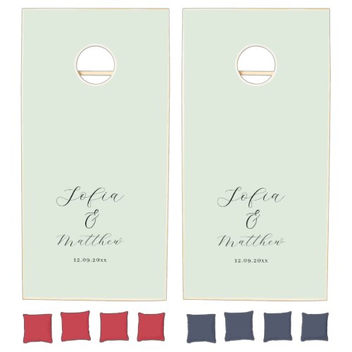 The Perfect Sage Green Wedding Cornhole Set