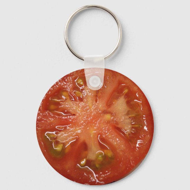 The Perfect Slice Tomato Keychain (Front)