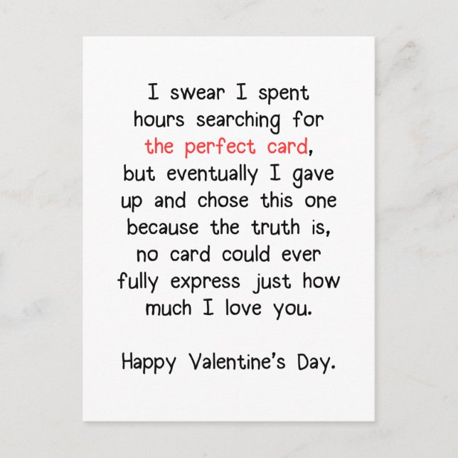 The Perfect Valentine's Day Card (Front)