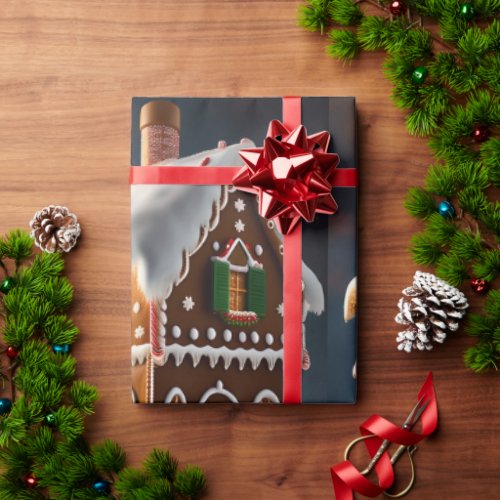 The Perfectly Designed Gingerbread House Holiday Wrapping Paper