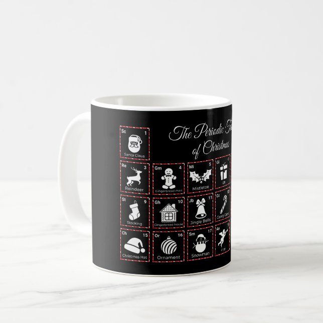 The Periodic Table of Christmas Coffee Mug (Front Left)