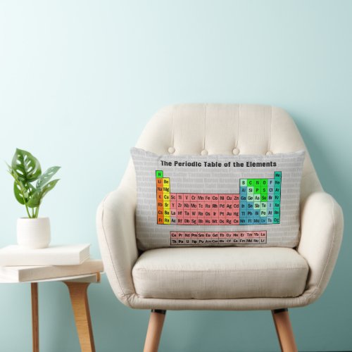 The Periodic Table of the Elements Lumbar Pillow