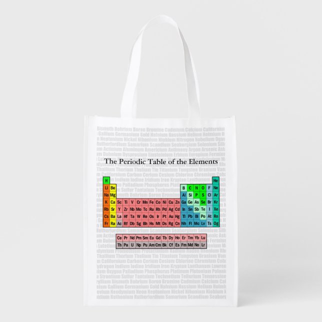 The Periodic Table of the Elements Reusable Grocery Bag (Front)