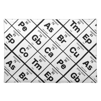 The Periodic Table Of Vegetables Cloth Placemat by ThinxShop at Zazzle