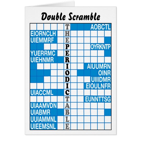 The Periodic Table Word Scramble Card