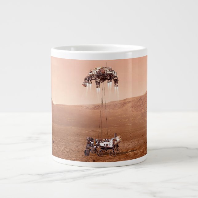 The Perseverance Rover Landing Safely On Mars. Giant Coffee Mug (Front)