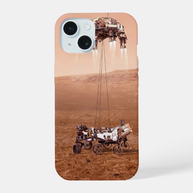 The Perseverance Rover Landing Safely On Mars. iPhone 15 Case (Back)