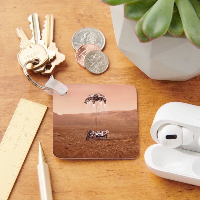 The Perseverance Rover Landing Safely On Mars. Keychain (Desk)