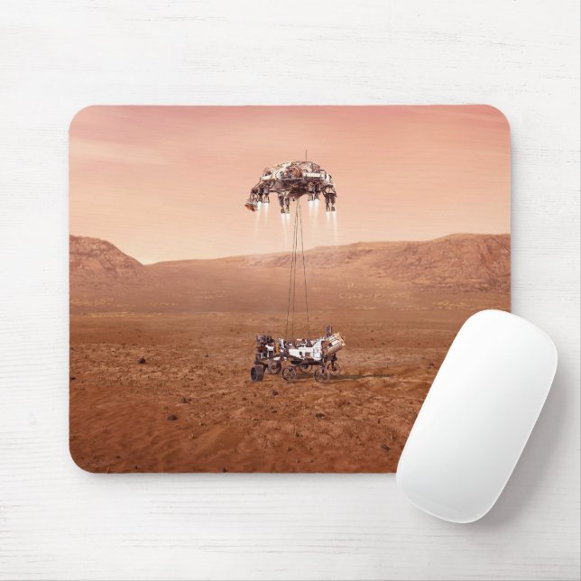 The Perseverance Rover Landing Safely On Mars. Mouse Pad (With Mouse)