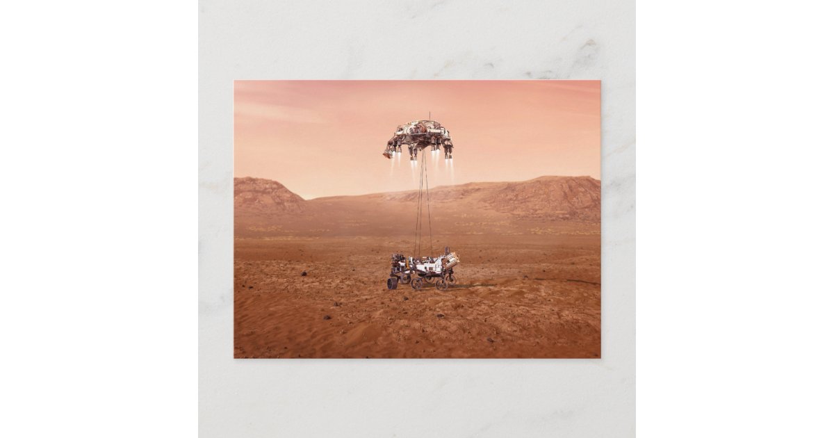 The Perseverance Rover Landing Safely On Mars. Postcard | Zazzle