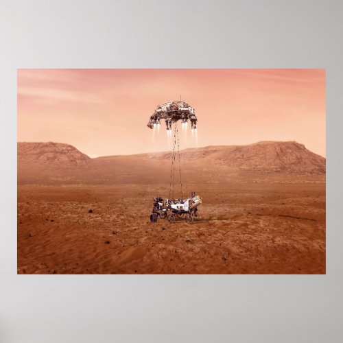 The Perseverance Rover Landing Safely On Mars Poster