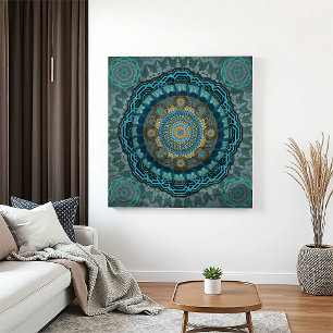 The Persian's gyrate psychedelic eyes' mandala  Canvas Print