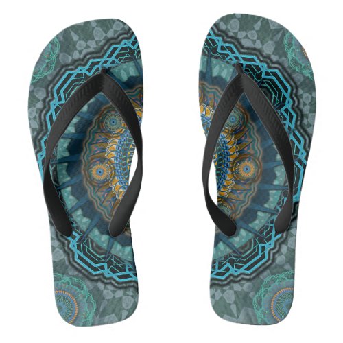 The Persians gyrate psychedelic eyes mandala  Flip Flops