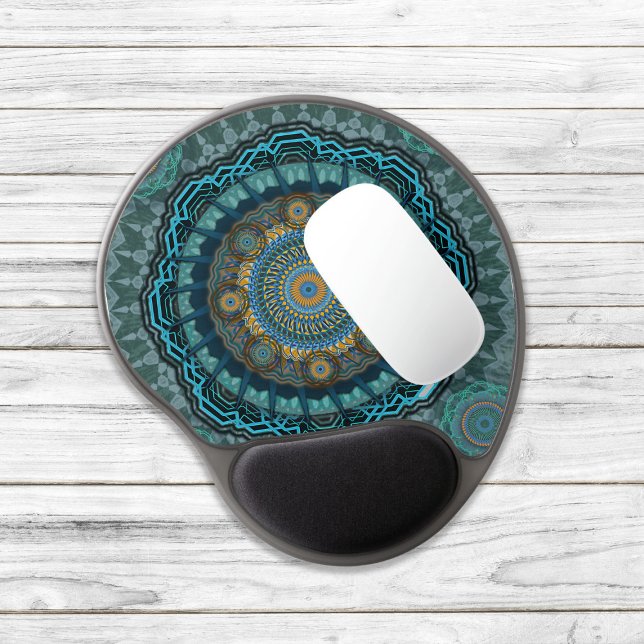The Persian's gyrate psychedelic eyes' mandala  Gel Mouse Pad (Creator Uploaded)