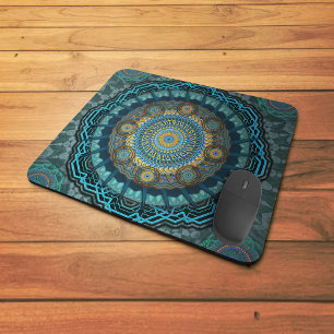 The Persian's gyrate psychedelic eyes' mandala Mouse Pad