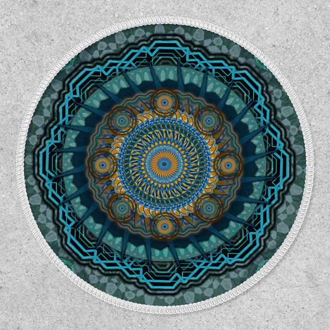 The Persian's gyrate psychedelic eyes' mandala  Patch (Front)