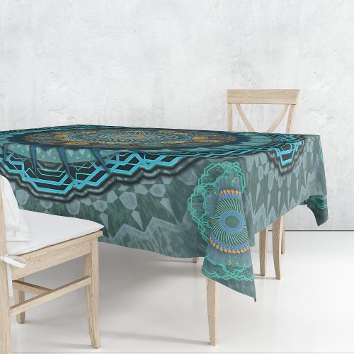 The Persians gyrate psychedelic eyes mandala  Tablecloth