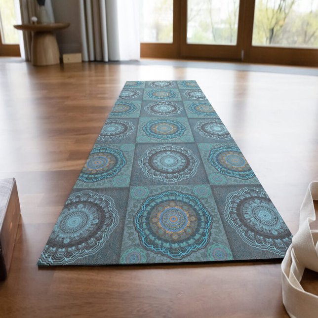 The Persian's gyrate psychedelic eyes' mandala  Yoga Mat (Creator Uploaded)