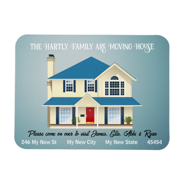 The Personalized Moving Announcement Simple Clean Magnet (Horizontal)