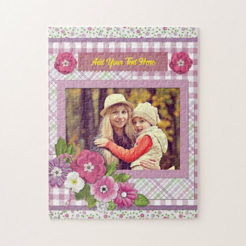The Personalized Picture Frame with Custom Text  Jigsaw Puzzle
