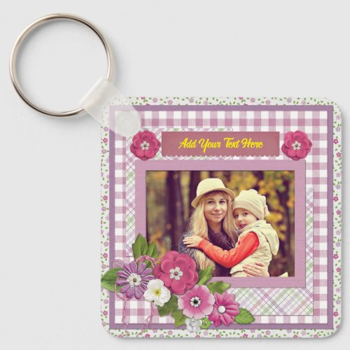 The Personalized Picture Frame with Custom Text  Keychain