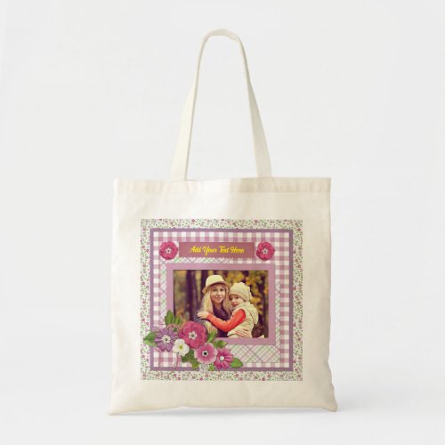 The Personalized Picture Frame with Custom Text  Tote Bag