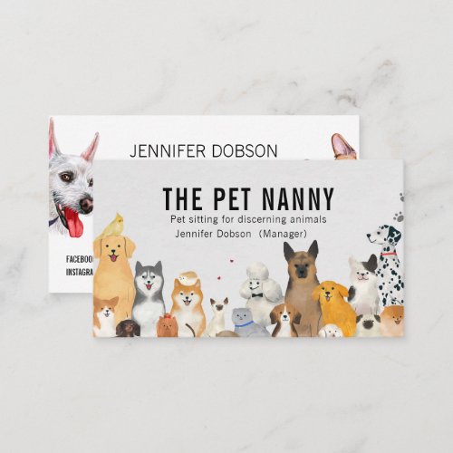 The Pet NannyPet sitting Dog Business Card