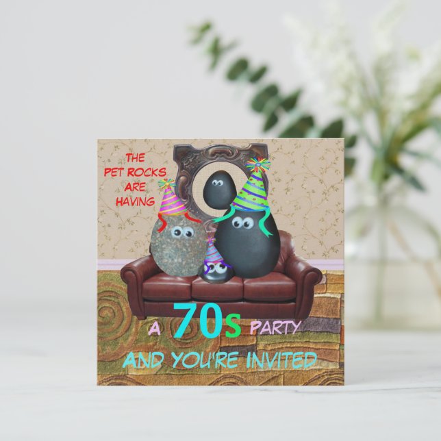 The Pet Rock Family Invitation (Standing Front)