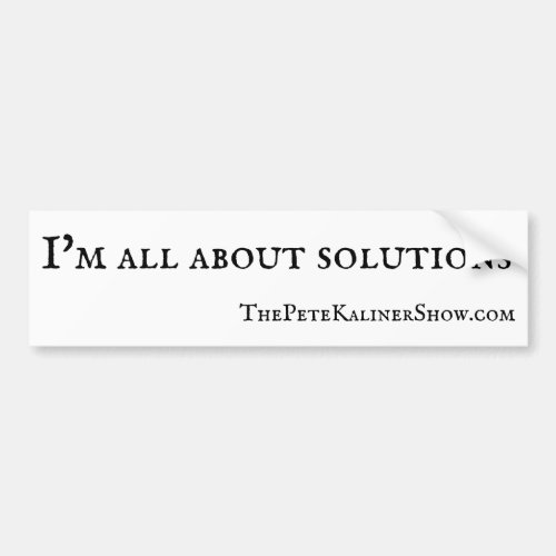 The Pete Kaliner Show about solutions sticker