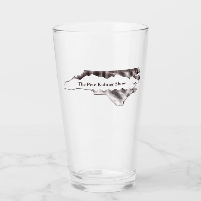 The Pete Kaliner Show pint glass (Front)
