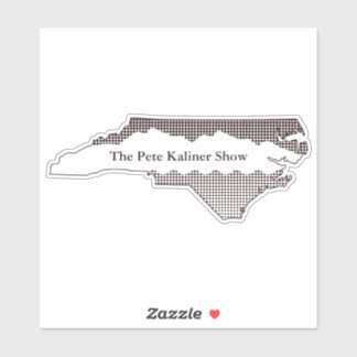 The Pete Kaliner Show state logo sticker - white