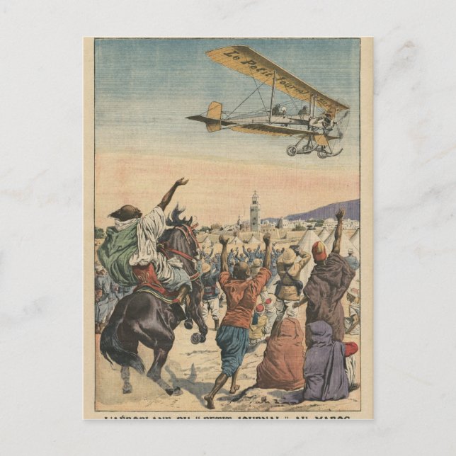 The 'Petit Journal' airplane flying over Postcard (Front)
