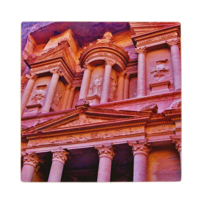 The Petra Treasury Wooden Coaster (Front)
