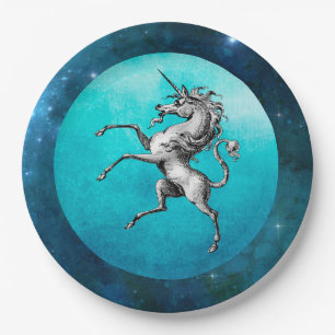 The Pewter Unicorn Paper Plates