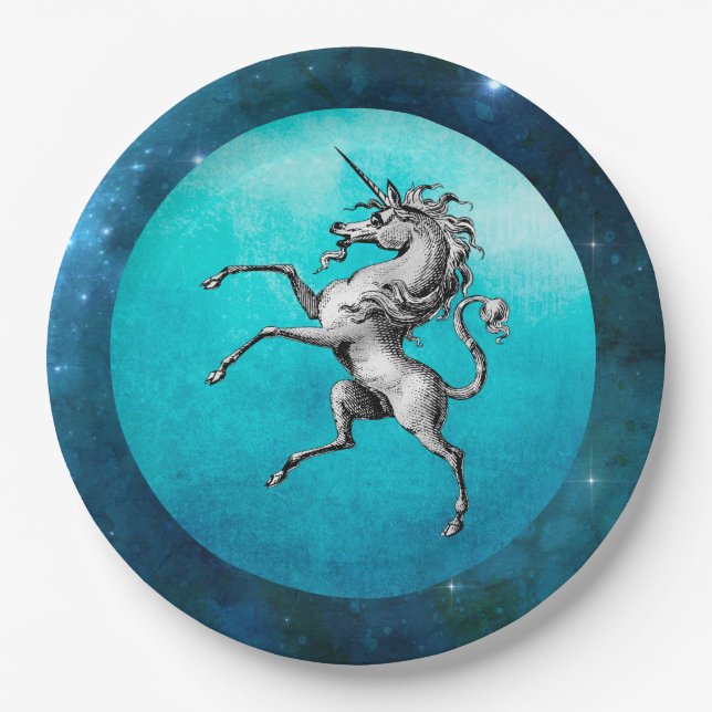 The Pewter Unicorn Paper Plates (Front)
