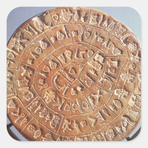 The Phaistos Disc with unknown significance Square Sticker