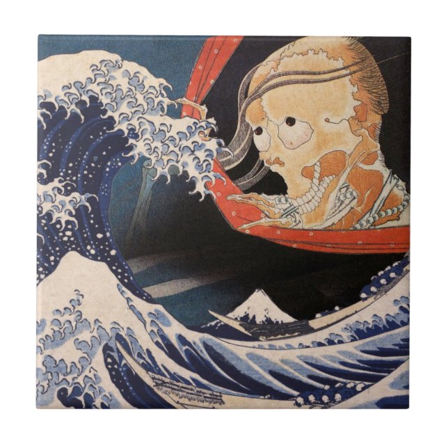 The Phantom at The Great Wave Ceramic Tile (Front)